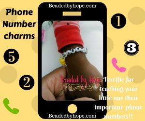"What's my phone number?" Little Miss and Young Sir wrist bracelet.