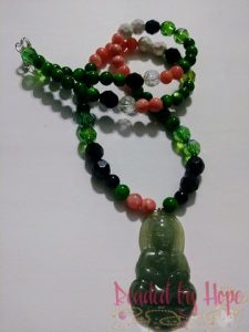"Earthy Jade" Necklace with Jade Buddha pendant.