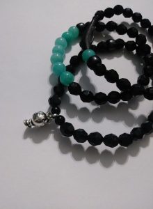 "7 Stones Of Peace" Jade wrist bracelet.