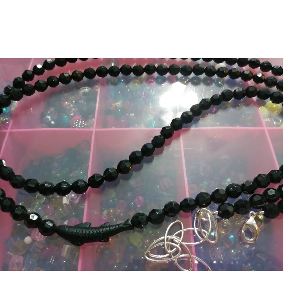 "KNIGHT RIDER" Double set. Two sets of waist beads with two charms!