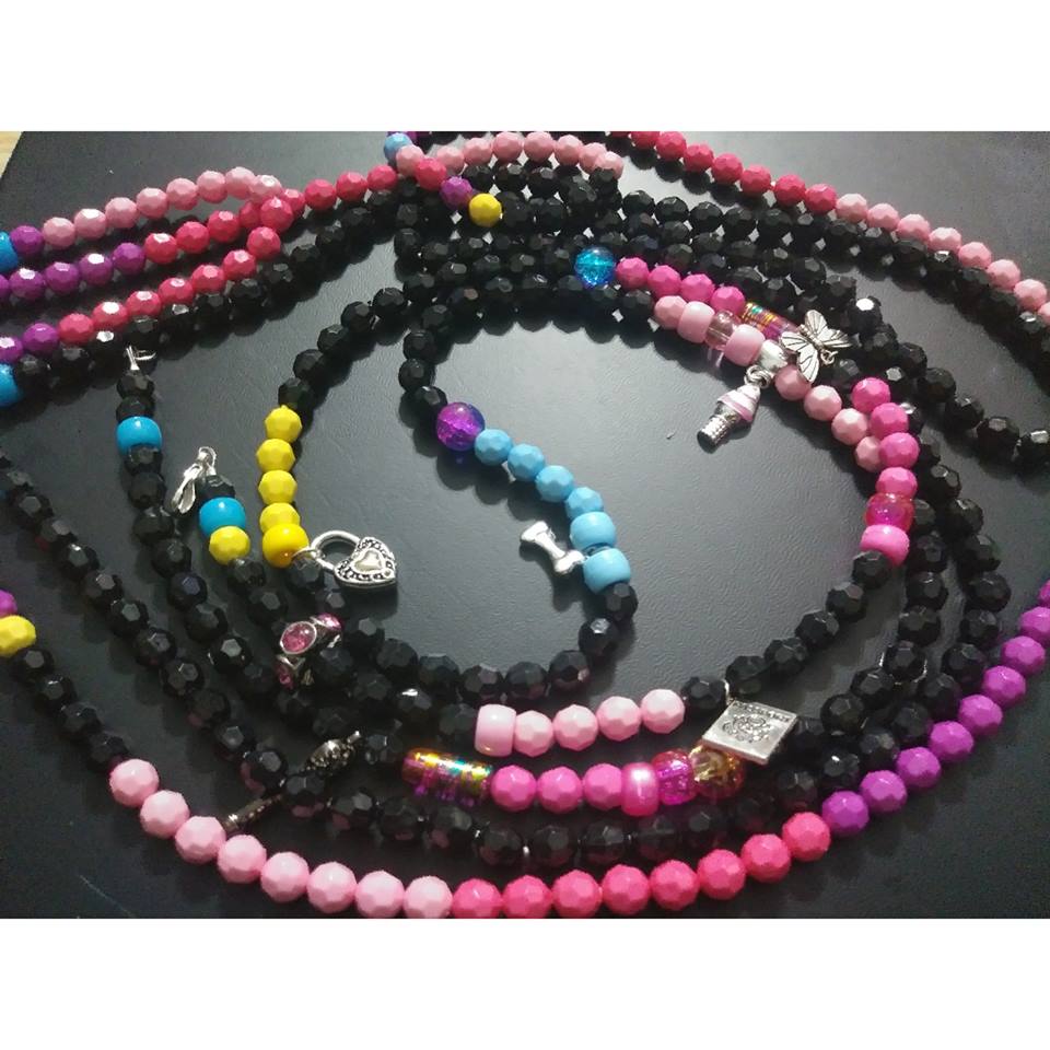 "Ombre Triple Play" Five charms included! Three sets of waist beads stacked.